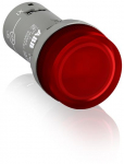 Лампа индикаторная в сборе 1 источник света красная круглая линза, высокая 12В DC d22.3мм СВЕТОДИОД. (LED) IP67 ABB COS/SST светосигнальная аппаратура