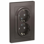 Розетка 2гн с З/К шторки с/у мокко в сборе 16А AtlasDesign Systeme Electric