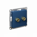 Розетка 2гн аудио+аудио с/у аквамарин разъем "банан" механизм AtlasDesign Systeme Electric (10)