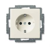 Розетка ABB Basic 55 1-мест. механизм с накладкой с З/К скр. уст-ки16А 220-250В IP20 крем.-белый