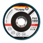 Круг лепестковый торцевой, циркониевый, P60, 125x22,2мм INOX KRANZ