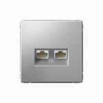 ARTGALLERY РОЗЕТКА двойная компьютерная RJ45+RJ45, кат. 5е, механизм, АЛЮМИНИЙ