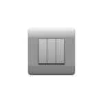 (NEW3-E) Выключатель 3-клавишный 10А, серебряный