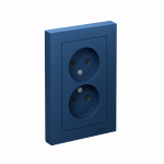 Розетка 2гн без З/К шторки с/у аквамарин в сборе 16А AtlasDesign Systeme Electric