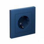 Розетка 1гн с З/К шторки с/у аквамарин в сборе 16А AtlasDesign Systeme Electric