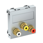 Розетка мультимедийная Audio-Video, 1 модуль Modul45, 45х45 мм, цвет алюминиевый лак