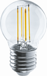 Лампа светодиод 4Вт шар Е27 2700К 350Лм филамент прозр NLL-F-G45-4-230-2.7K-E27 Navigator (10/100)