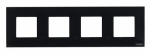 Рамка 4-пост. цвет черный Черное стекло прозрачная глянцевый, стекло горизонт. и вертик., IP20 Zenit ABB