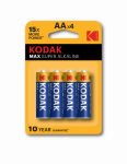 Элемент питания LR6 (АА) алкалиновый бл.4шт. MAX Kodak (4/80/400)