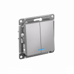 Выключатель 2кл с подсв с/у алюминий механизм AtlasDesign Systeme Electric (1/10)