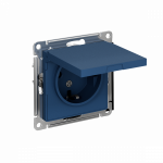 Розетка 1гн с 3/К с крыш. шторки с/у аквамарин IP20 AtlasDesign Systeme Electric  (1/15)
