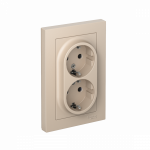 Розетка 2гн с З/К шторки с/у песочный AtlasDesign Systeme Electric (1/10)