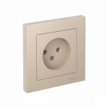 Розетка 1гн без З/К с/у песочный в сборе 16А AtlasDesign Systeme Electric