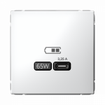 Розетка 1гн USB typeC с/у белый механизм высокоскор.заряд. QC PD ArtGallery Systeme Electric (1/8/16)