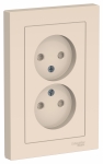 Розетка 2гн без З/К шторки с/у крем в сборе 16А AtlasDesign Systeme Electric