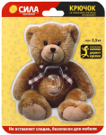 Крючок СИЛА  SHT12-S1C-12 на силиконовом креплении Мишка Teddy 12х14.5 см нагрузка до 2,5 кг