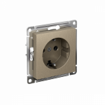 ATLASDESIGN РОЗЕТКА с заземлением, 16А, механизм, ШАМПАНЬ