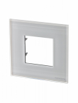 Рамка 1-пост. цвет белый Белое стекло прозрачная глянцевый, стекло горизонт. и вертик., IP20 Zenit ABB