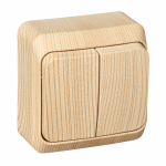 Выключатель 2кл с подсв о/у сосна IP20 Этюд Systeme Electric  (1/25/200)