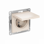 Розетка 1гн с З/К с крыш. шторки с/у крем механизм 16А AtlasDesign Systeme Electric  (1/15)