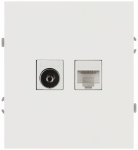 Розетка ЭРА Arktik 16-3110-01 комбинированная RJ45+TV белый