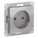 Розетка 1гн без З/К шторки с/у алюминий механизм 16А AtlasDesign Systeme Electric