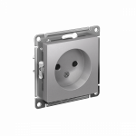 Розетка 1гн без З/К шторки с/у алюминий механизм 16А AtlasDesign Systeme Electric