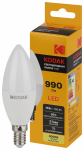 Лампа светодиод 11Вт свеча Е14 3000К 990Лм B35-11W-830-E14 Kodak (1/10)