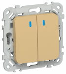 FLITE Выключ. 2-кл. кноп. с инд. 10А ВС12-2-1-ФлШм ш/а IEK