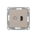 Механизм розетки HDMI+RJ45 (cat5), кремовый Эпика EKF