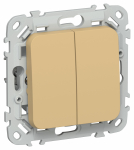 FLITE Выключ. 2-кл. кноп. прох. 10А ВС62-2-0-ФлШм ш/а IEK