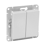 Механизм выключателя, двухклавишный, алюминий Эпика EKF