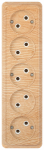Розетка Intro Quadro 2-209-11 без заземления пятиместная 5х2P 16А-250В IP20 ОУ сосна