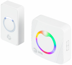 Звонок дверной ЭРА POLYCOLOR C100 беспроводной RGB подсветка белый 36 мелодий