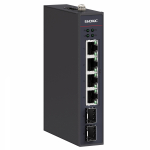Промышленный неуправляемый коммутатор с POE/POE+, 2×10/100/1000Base SFP слота, 4×10/100/1000Base-T(X) портов RJ45 (8×POE), 48-57 DC, резервированием