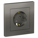 Розетка 1гн с З/К шторки с/у сталь в сборе 16А AtlasDesign Systeme Electric