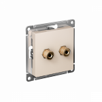 Розетка 2гн аудио+аудио с/у крем разъем "банан" механизм AtlasDesign Systeme Electric (10)