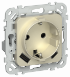 FLITE Роз.с з/к/ш 16А USB AC 20Вт б/к РСЮшс11-1-ФлШ шам. IEK