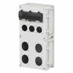 Корпус на 12 модулей, розетки модели PAS 4шт, розетки модели PSS 3шт, IP66