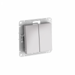 ATLASDESIGN AQUA 2-клавишный ПЕРЕКЛЮЧАТЕЛЬ IP44,сх.6, 10АХ,мех., быстрозажим. клем., АЛЮМИНИЙ