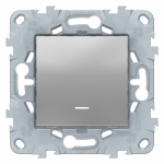Выключатель 1кл с подсв с/у алюминий механизм Unica NEW Schneider Electric (1/10)