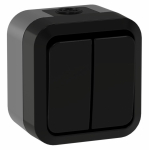 TORS Выключ. двухкл. прох. 10А IP55 TS125 графит IEK