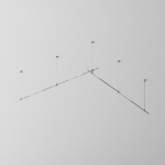 Technical Готовая конструкция прямая двухуровневая на тросовых подвесах Hang без светильников и блока питания, платина