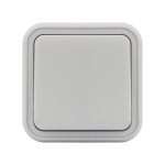 Выключатель, одноклавишный, проходной ОП, автоматические клеммы серый, Бронто EKF