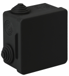 Коробка разветвительная о/у черная с 7 кабельными вводами KOR-80-80-50-7g-B 80х80х50 IP54 ЭРА (1/32)