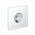 ATLASDESIGN РОЗЕТКА с заземлением со шторками, 16А, в сборе, БЕЛЫЙ