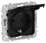 FLITE Роз. с з/к/ш кр. 16А IP44 РСшкр11-0-44-ФлЧ чер. IEK