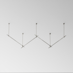 Technical Готовая конструкция прямая 4м двухуровневая на жестких подвесах Long H804 мм без светильников и блока питания, платина