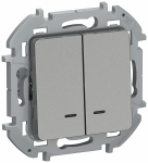 Выкл. 2кл. подсв сх5L 10АХ б/к 6736321 алюм. INSPIRIA IEK