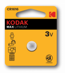 Элемент питания CR1616 литиевый бл.1шт.Kodak (1/60/240)